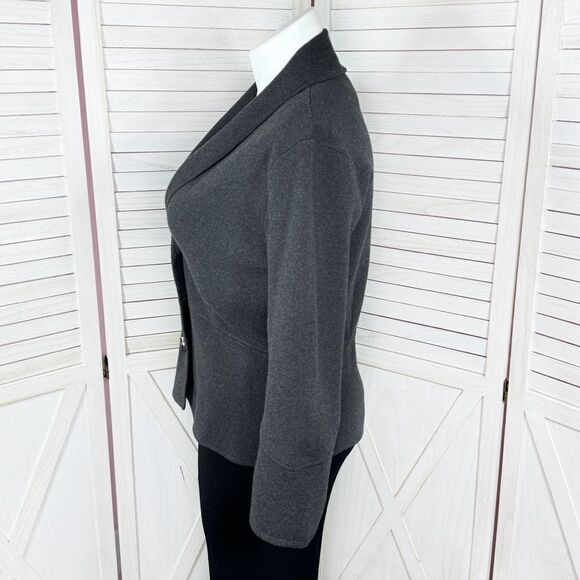 Alfani Bell Sleeve Collared Cardigan Jacket Charcoal Grey XL - Picture 3 of 14
